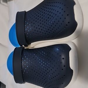 CROCS Navy Blue and White Mules